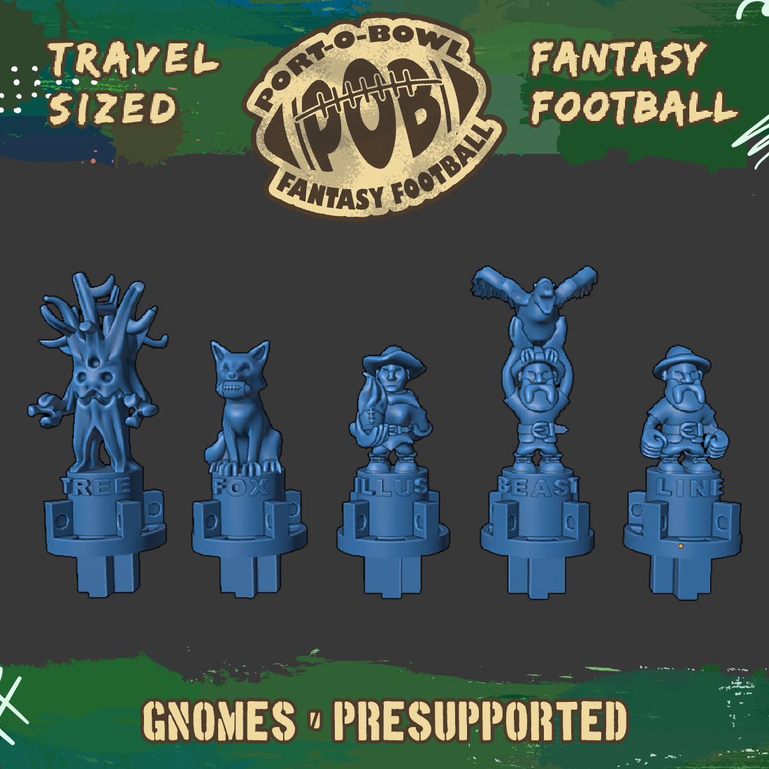 Port-O-Bowl: Travel-sized Fantasy Football Gnomes Team